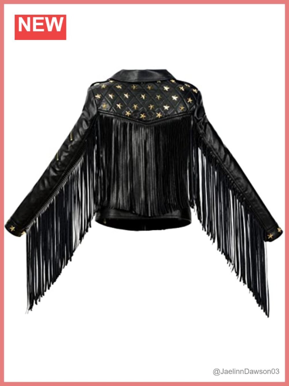 Faux Leather Moto Biker Jacket Tassel Rivets Short Streetwear Coat